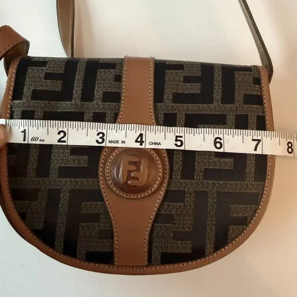 Vintage Zucca Print Saddle Bag | Monogram Logo 90s Style - Picture 11 of 13